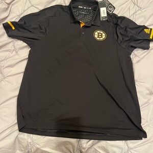 Adidas Black and Gold Boston Bruins Polo XL NEW WITH TAGS